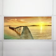 Octo Lights - Fluorescent Light Covers - 2x4 Flexible Ceiling Light Filters - For Classrooms and Offices - Beach 001