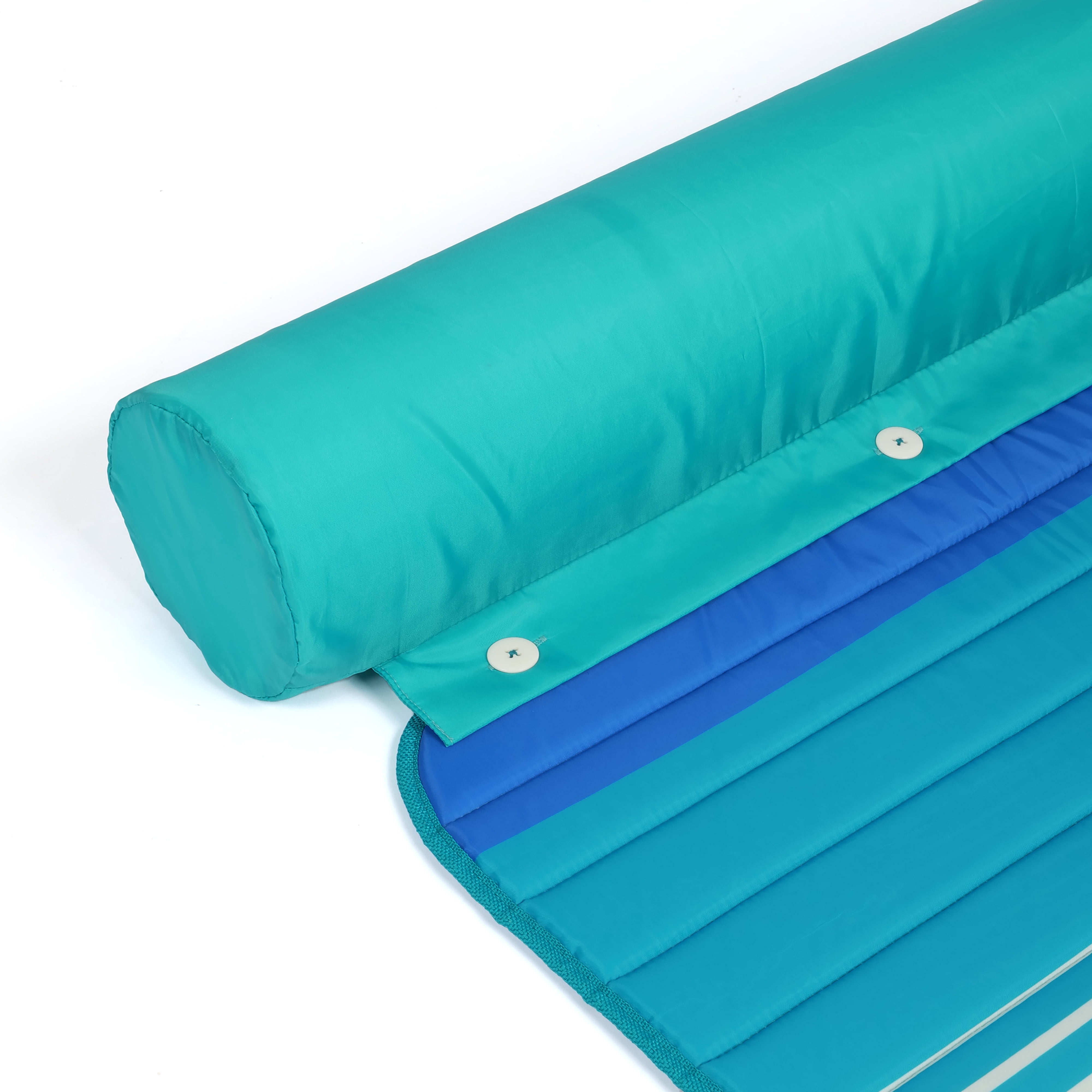 Mainstays Roll Up Offset Stripe Beach Mat (Beach Mat), Made of 80% Polyester and 20% PU Foam.