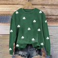 thumbnail image 2 of Women's T-Shirts Oversized Striped Retro Print Long Sleeve Sweatshirt Graphic T-Shirt Green 2XL, 2 of 3