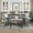 Gray, variant on Harper & Bright Designs 6 Pieces Counter Height Dining Table Set with Bench, Wooden Dining Table Set 4 Chairs with Shelf and Pad, Kitchen Table and Chairs for 6 Persons, Gray
