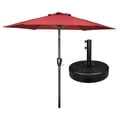 thumbnail image 1 of Sombrilla de patio Simple Deluxe de 2,3 m con base de 22 kg de capacidad, color rojo, 1 of 9