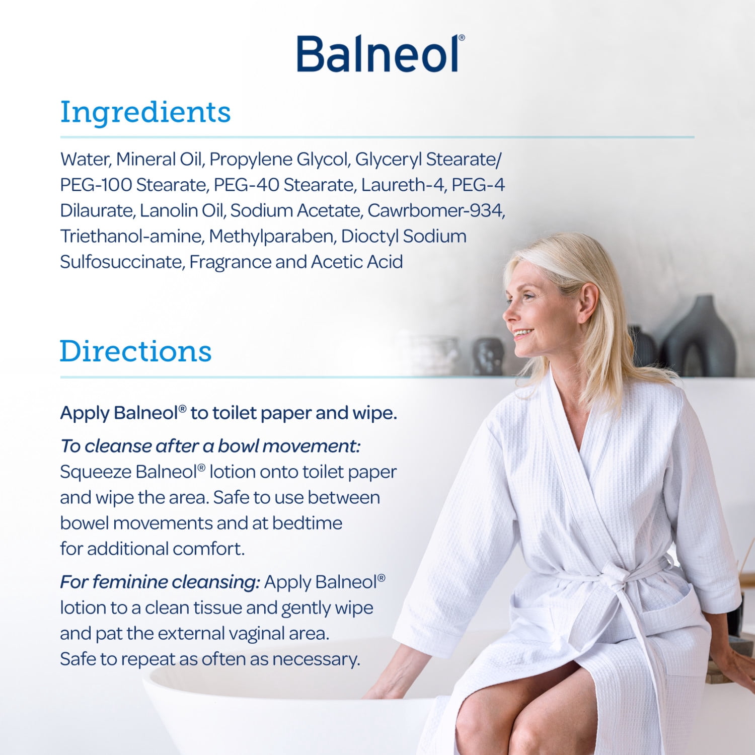 BALNEOL Cleansing Lotion, Relieves Anal & Vaginal Irritation, 3oz