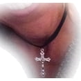 thumbnail image 2 of Beautiful Black Velvet Choker Necklace with Silvertone Cross Pendant by It's Ridic!® Teen and women, 2 of 3