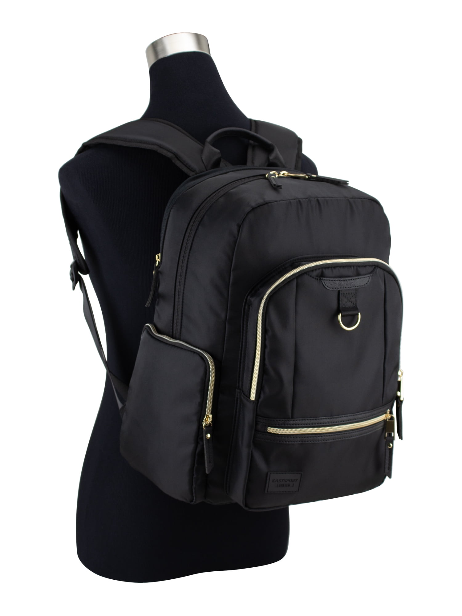 Eastsport Unisex Lauren 2.0 Backpack, Black/Gold