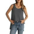 thumbnail image 2 of BLVB Women's Tank Tops Loose Crew Neck Sleeveless Summer Top for Women Side Split Tunic Cami Shirts, 2 of 7