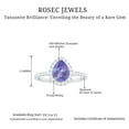 thumbnail image 5 of Rosec Jewels 2 CT Tanzanite and Diamond Ring, Teardrop Engagement Ring for Women, Tanzanite Vintage Ring, 14K White Gold, US 3.50, 5 of 6