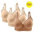 thumbnail image 2 of Lmnyox Women's Everyday Bras Soft Comfortable Full Coverage Bra Wireless Push Up Bralettes for Women 3 Pack, 2 of 7