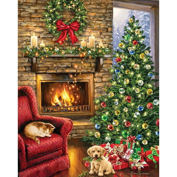 Springbok 1000 Piece Fireside Christmas Jigsaw Puzzle for Adults - Made in USA