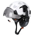 thumbnail image 2 of Casco de seguridad para construcción CE con visera, gafas integradas, orejeras, pegatinas reflectantes para ingenieros, casco ABS, ANSI industrial, 2 of 5