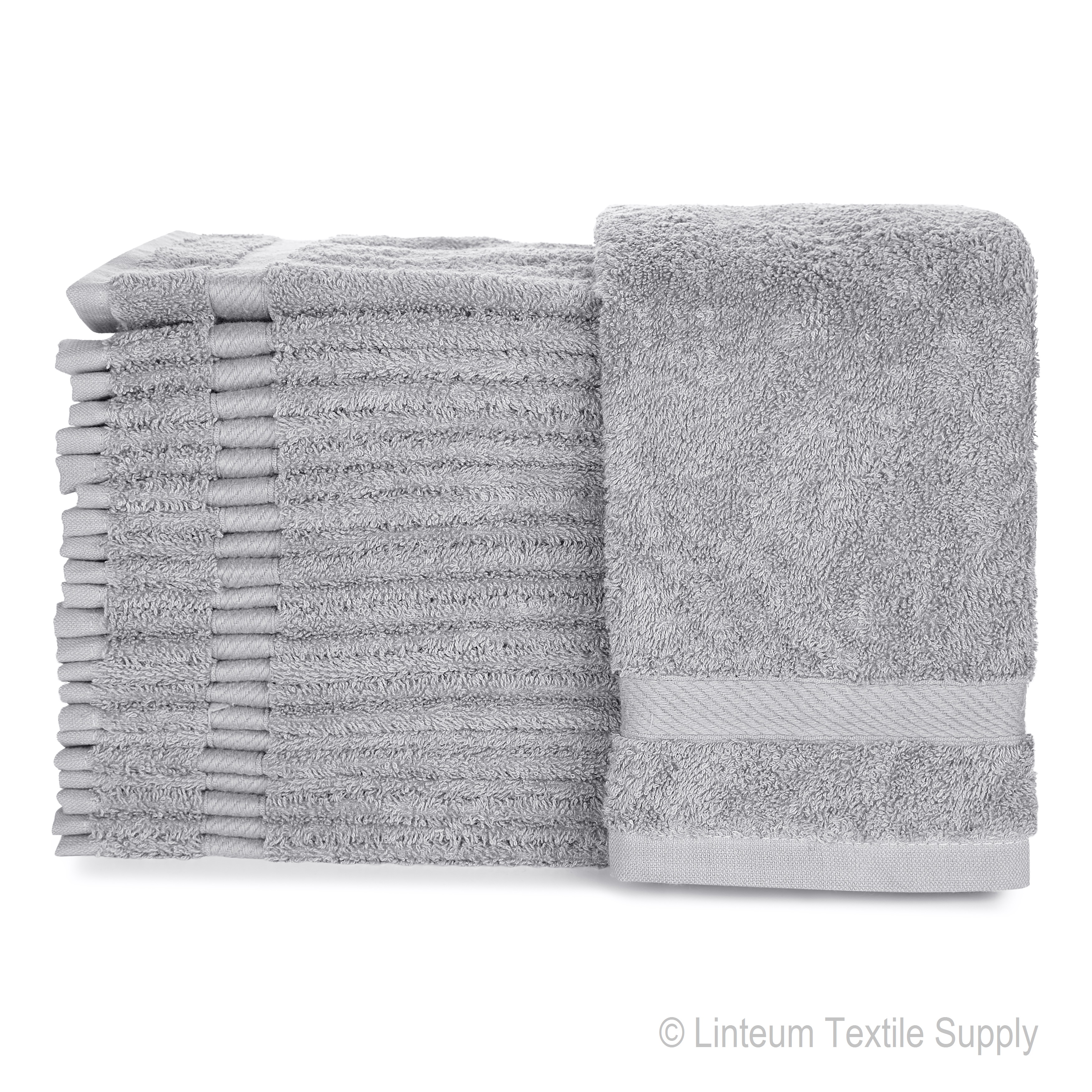 Linteum Textile (12Pack, 16x27 in, Grey) Luxury HAND TOWELS, 100