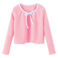 thumbnail image 2 of AUDeals Girls Ribbed Tie Front Cardigan - Long Sleeve Cropped Lightweight Knit Sweater Cover Up for Girls Fall Winter Layering Wear, 2 of 6