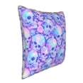 thumbnail image 2 of Fotbe Blue Skull Daisy Pattern Velvet Decorative Throw Pillow Covers with Elegant Piping, Soft Plush Cushion Cover for Sofa, Bed, Car, Office-16"x16", 2 of 8