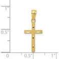 thumbnail image 5 of 14K Yellow Gold Satin Diamond-Cut Cross Pendant (25 X 11) Made In United States m1344, 5 of 6