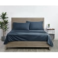 thumbnail image 3 of Mainstays Comfort Chill Microfiber Bed Sheet Set, Queen, Washed Indigo, 4 Piece, 3 of 13