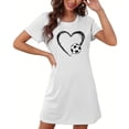 thumbnail image 4 of Pajamas Womens Night Gown Womens Pajamas Women's Oversized Short Nightgown Fashion Chest Print Short Sleeve Nightdress, 4 of 5