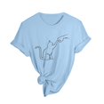 thumbnail image 5 of TSADFHJI Chandails en Molleton pour Femmes Tendance 2024 Printemps Été Imprimé Chats Manches Courtes Col Rond T-Shirt Haut TTG Bleu, 5 of 5