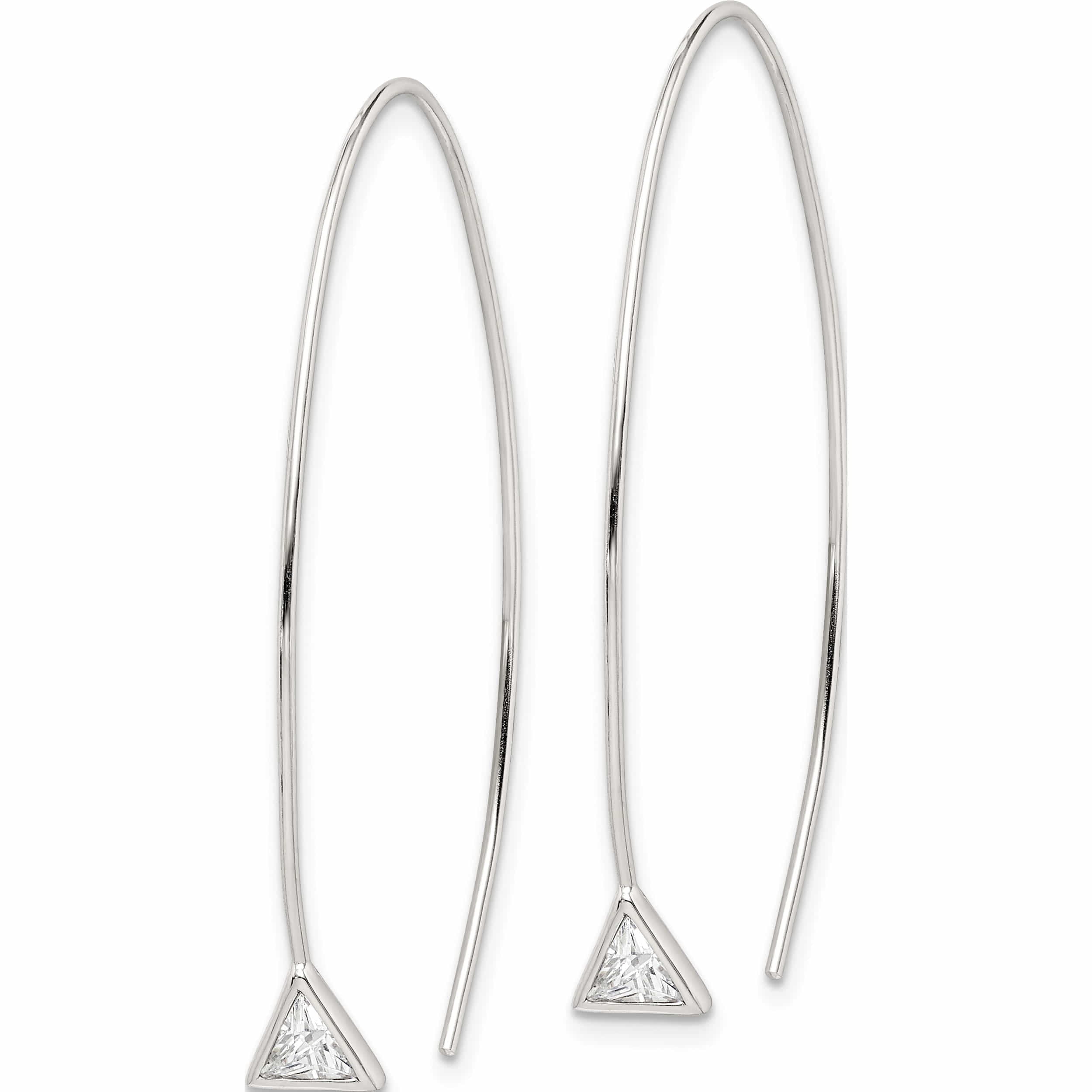 Details about   Sterling Silver Triangle CZ Threader Earrings MSRP $62