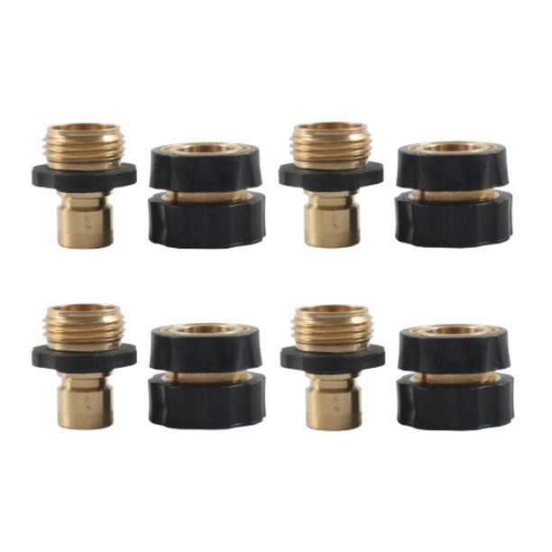 4 piezas 3/4 manguera de jardín conector rápido adaptador de manguera de jardín cuidado de césped resistente sin conector de agua latón