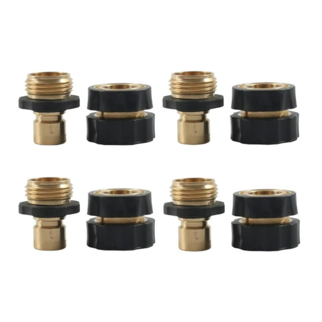 4 piezas 3/4 manguera de jardín conector rápido adaptador de manguera de jardín cuidado de césped resistente sin conector de agua latón