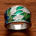 thumbnail image 3 of QQTDFG Women Luxury 925 Silver Enamel Ring Cubic Zircon Wedding Jewelry Gift Size 6-10-#2-8, 3 of 3