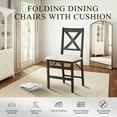 thumbnail image 2 of AFO Foldable Solid Wood Cross-Back Dining Chairs Set of 2, Beige, 2 of 7