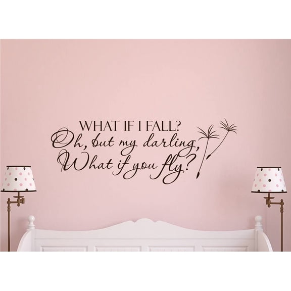 What If I Fall Oh My Darling What If You Fly Wall Decal Quote- Nursery Decor- Inspirational Quote- Bedroom Decor- Wall Decal Girls Room