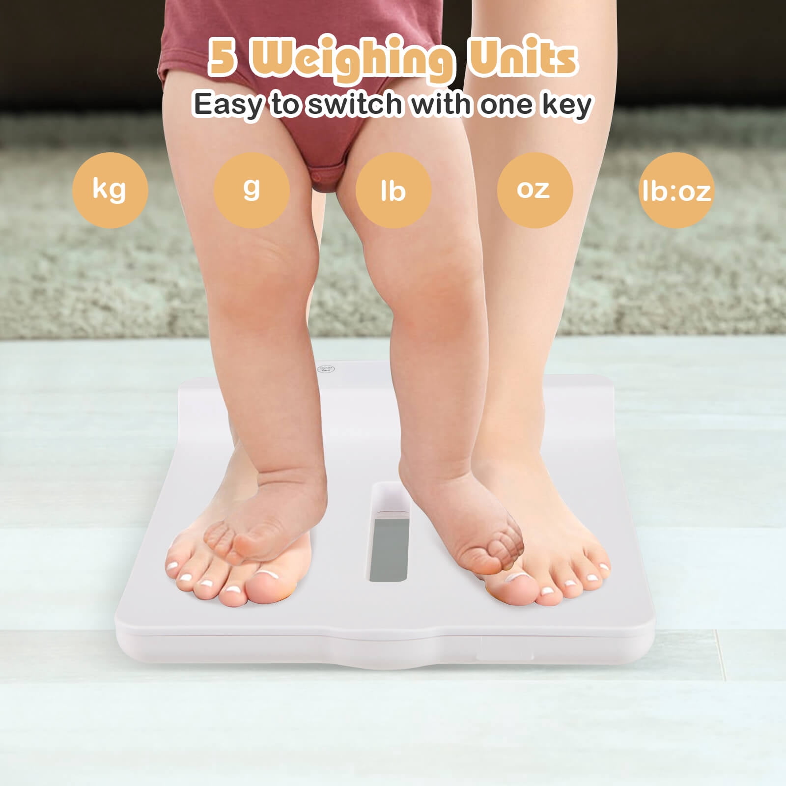 Costway Smart Baby Scale with Detachable Tray for Body Weight & Height Measurement