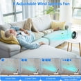 thumbnail image 4 of Rechargeable LED Desk Fan TeqHome Foldable Ultra Quiet Wall Mounted Fan with Magnetic Remote Hanging Oscillating Fan with 4 Speeds 2 Brightness Time Setting Automatic Rotation White, 4 of 10