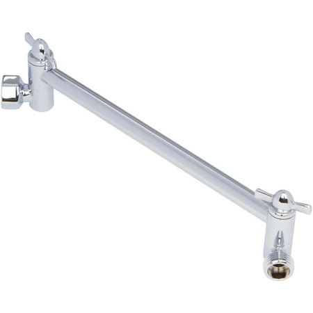 

Aqua Elegante 10 inch Brass Adjustable Shower Arm for Shower Head Extension Pipe - Chrome