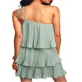 thumbnail image 5 of Femmes Été une Robe Épaule Sans Manches Couches Mini Robe, 5 of 5