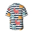 thumbnail image 2 of KLL Colorful Llama Print Men's Shirt Short Sleeve Button Down Summer Cuba Beach Shirts- Small, 2 of 7