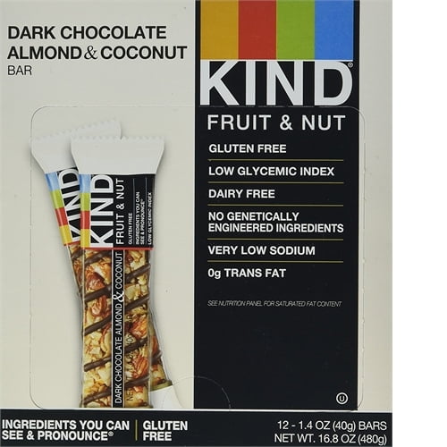 Kind Fruit and Nut Bars Dark Chocolate Almond & Coconut, 1.4 oz, 12