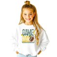 thumbnail image 2 of Trendy Game Day Sweatshirt for Women, Teens, and Kids Green & Yellow Girly Football Sweater White Sweatshirt Youth Small, 2 of 5