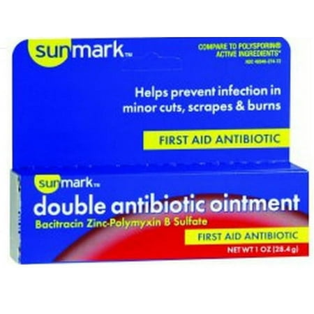 sunmark First Aid Antibiotic Ointment 1 Ounce Tube, 49348027472 - SOLD BY: PACK OF ONE