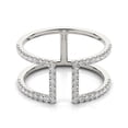 thumbnail image 2 of 14k White Gold Modern Dual Band Style Diamond Ring (1/2 cttw) Size 7.5, 2 of 4