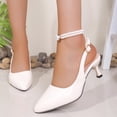 thumbnail image 5 of Byworldtasic Womens Slingback Kitten Heels Closed Pointed Toe Wedding Party Dress Pumps High Heels Shoes, 5 of 9