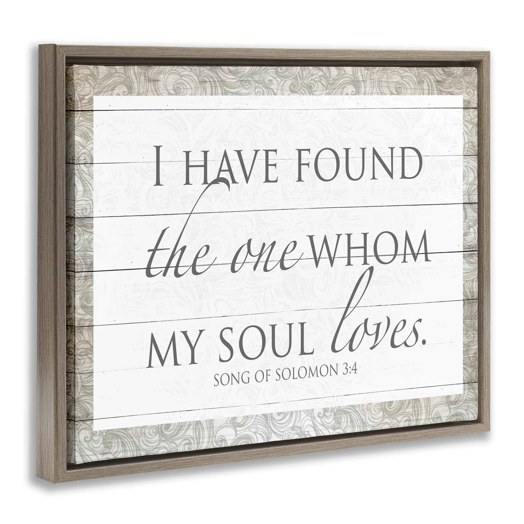 Stupell Industries The One Whom My Soul Loves Brown Framed Floater Canvas Wall Art, design by SD Graphics Studio