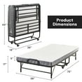 thumbnail image 7 of SunsGrove  Folding Bed with Mattress for Adults, Twin Size, Portable Foldable Bed with Luxurious Memory Foam Mattress & Super Strong Frame, 75” x 38", Fold Up, Roll Away, & Hideaway, 7 of 7