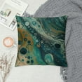 thumbnail image 2 of PRATYUS Throw Pillow Cover Navy Turquoise Blue Tan Marble Stone Fluid Colorful Home Decor Square Pillow Case for Men Women Bedroom Livingroom Cushion Cover 22x22in, 2 of 5