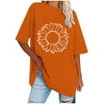 thumbnail image 1 of Blouses pour Femmes T-Shirt Décontracté à Col Rond Imprimé Manches Courtes Ample, 1 of 1