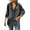 Black, variant on Women Button Down Denim Shirt Long Sleeve Roll Up Casual Oversized Jean Jacket Distressed Tunic Top