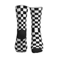thumbnail image 2 of Athletic Socks Race Waving Checkered Flag Sport Running Calf Socks Crew Socks for Men Women, 2 of 7