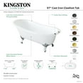 thumbnail image 4 of Aqua Eden VCT7D5731B8 57" Cast Iron Oval Single Slipper Clawfoot Tub (7" Faucet Drillings), White/Brushed Nickel, 4 of 5