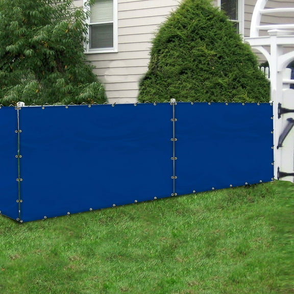 Covers & all Privacy Screen Fence Heavy Duty with Grommets Waterproof 18 Oz - Custom Screen Fence UV & Weather Resistant for Outdoor Porch, Balcony, Garden, Backyard, Swimming Pool (4' x 40', Blue)