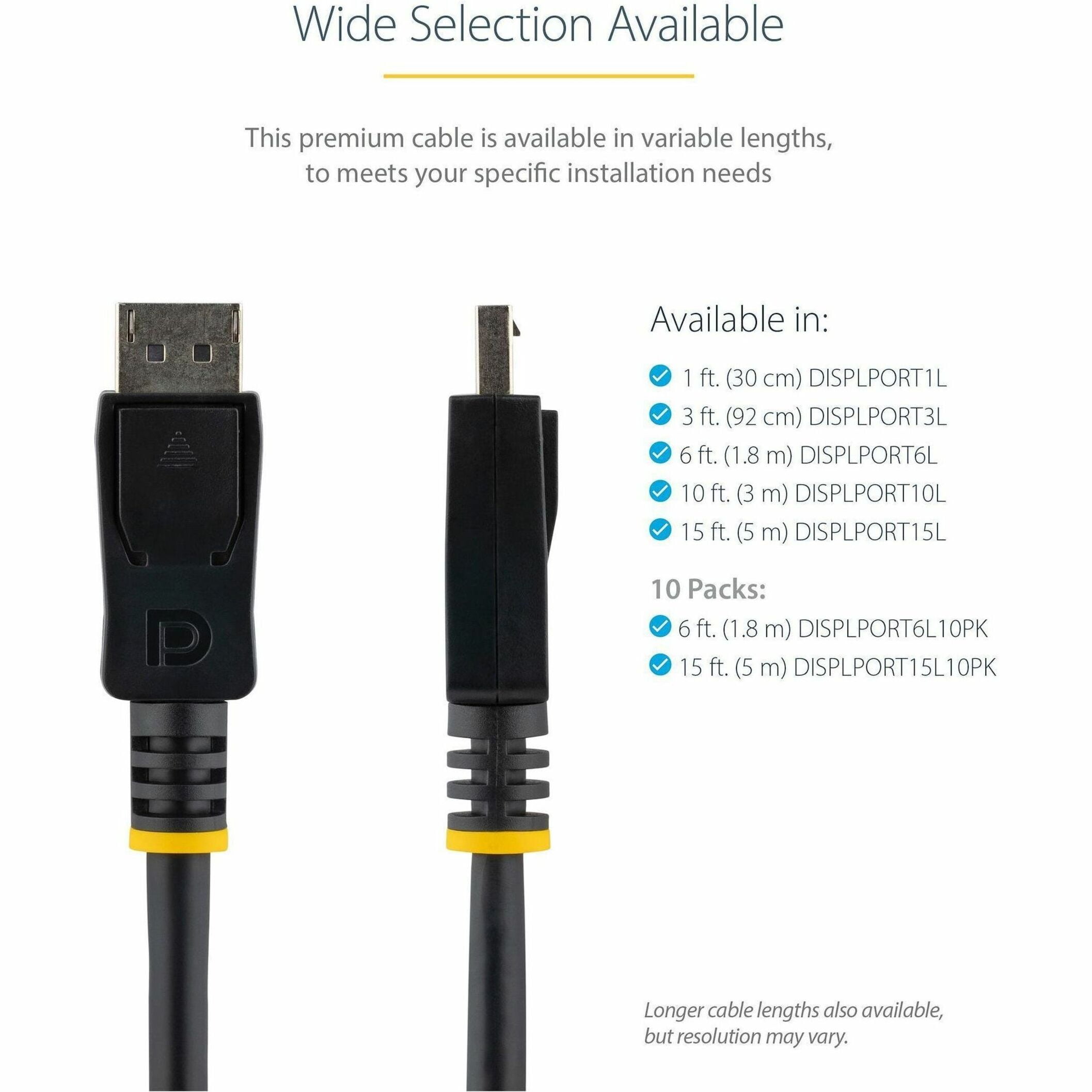 StarTech 6' DisplayPort Cable with Latches, M/M
