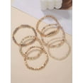 thumbnail image 3 of EOEMY 6Pcs/Set Champagne Gold-Tone Beaded Bracelet Fashion Jewelry Accessories For-Default, 3 of 6