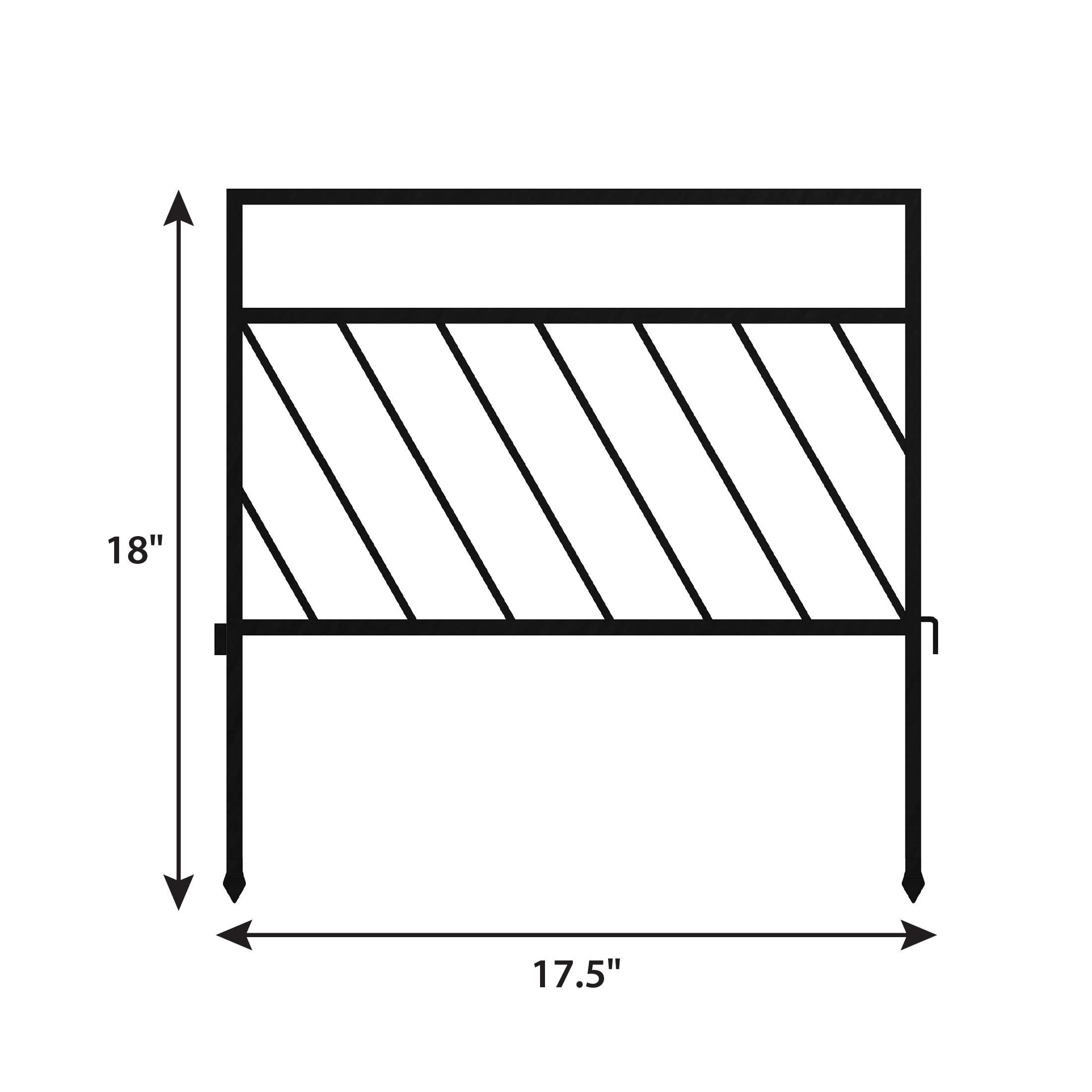 (12 pack) 18in H x 17.5in W Black Steel Diagonal Garden Border