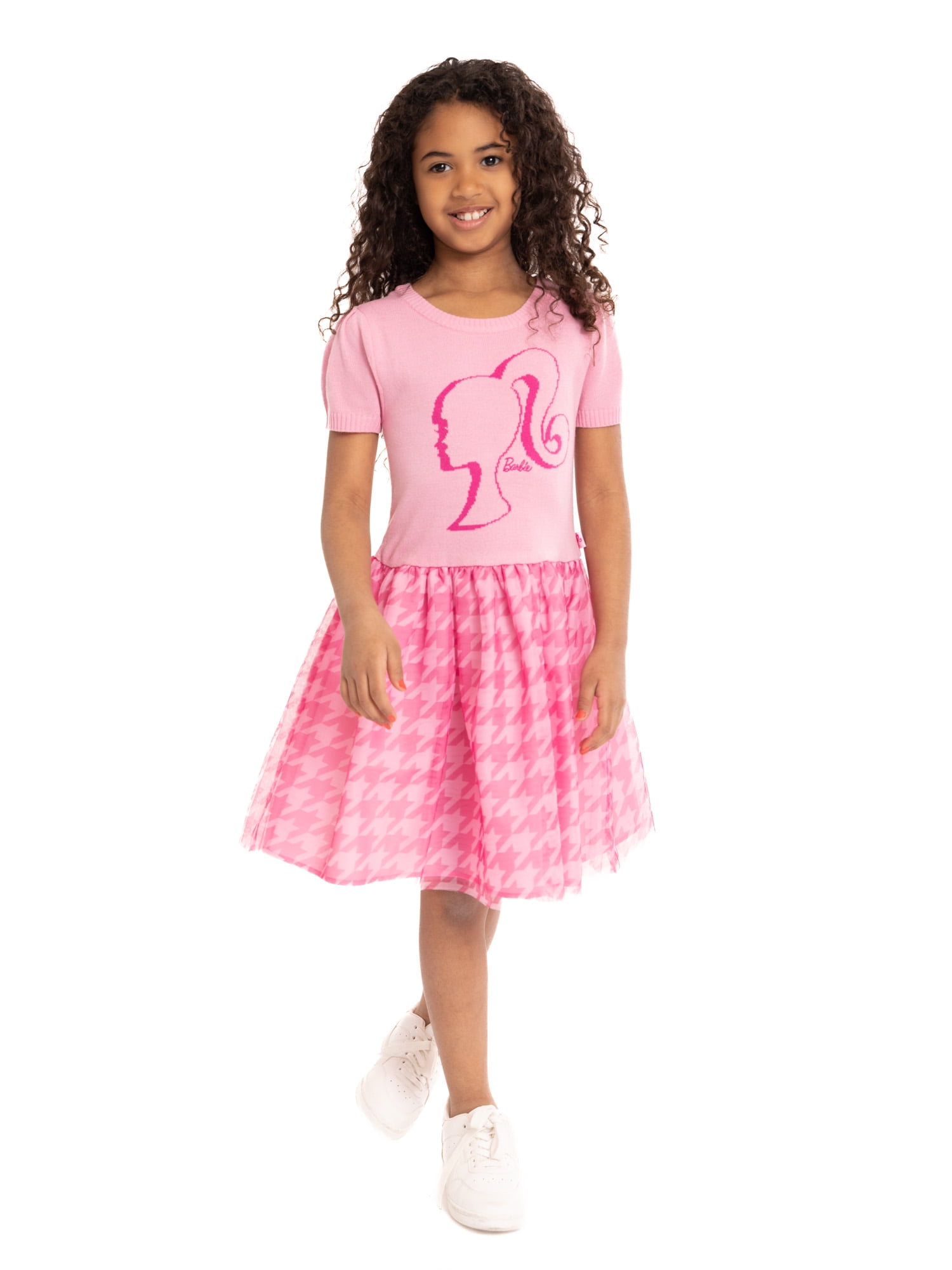 Barbie Girls Sweater Top Dress with Mesh Skirt Sizes 4 16