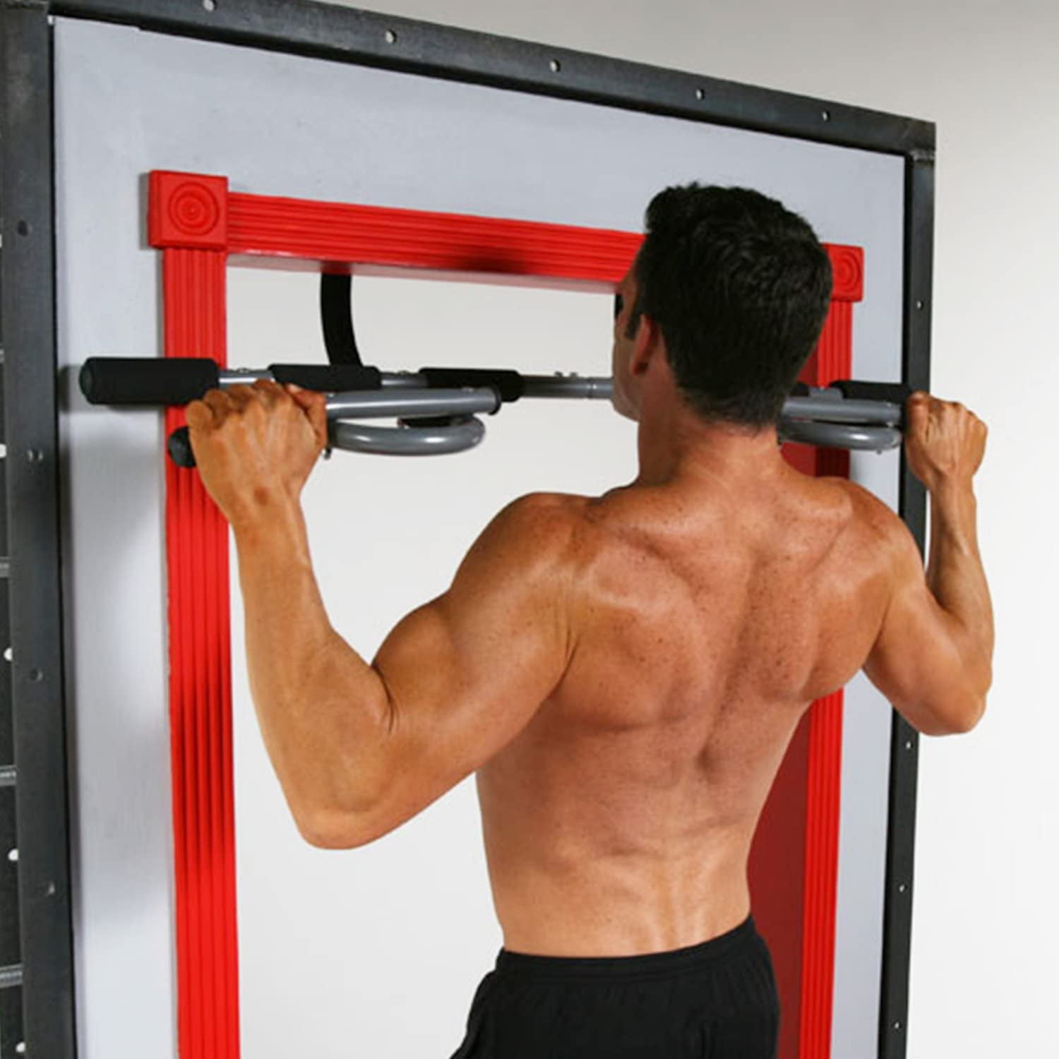 Iron Gym Xtreme Pull Up Bar Door Pull Up Chin Up Bar for Doorway Multi Grip Exercise Fitness Push Up Bar Door Way Chin Up Bar Full Body Home Gym Trainer