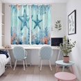 thumbnail image 4 of Coastal Starfish Blue Kitchen Curtains Window Panels, Summer Beach Nautical Coral Insulated Window Treatment Curtain, Grommet Curtains for Bedroom/Living Room/Bathroom, 2 Piece 52"Wx72"L, 4 of 8